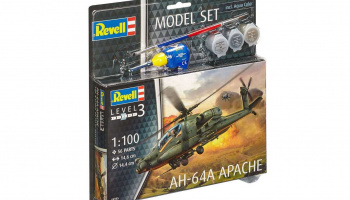 ModelSet vrtulník 64985 - AH-64A Apache (1:100) - Revell
