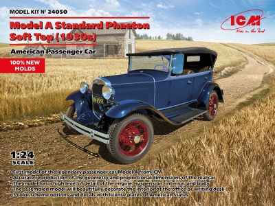 Model A Standard Phaeton Soft Top (1930s) American Passenger Car 1/24 - ICM