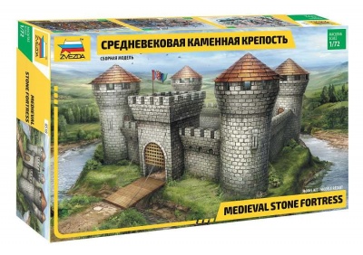 Model Kit diorama - Medieval Stone Fortress (RR) (1:72) - Zvezda