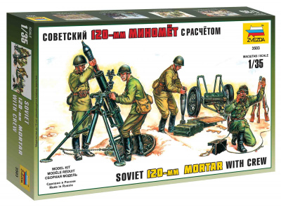 Model Kit figurky 3503 - Soviet 120mm Mortar with crew (re-release) (1:35)