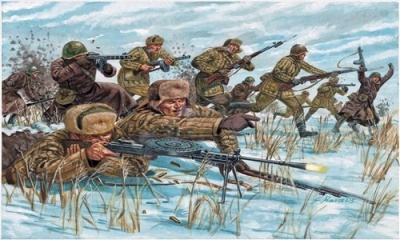 Model Kit figurky 6069 - WWII -RUSSIAN INFANTRY (WINTER UNIF) (1:72) - Italeri