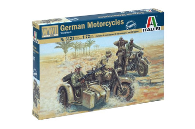 Model Kit figurky 6121 - WWII - GERMAN MOTORCYCLES (1:72) - Dragon