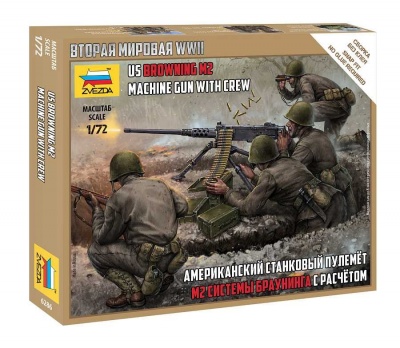 Model Kit figurky 6286 - US machine gun Browning w/crew (1:72) - Zvezda