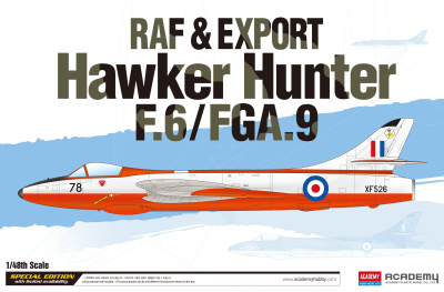 Model Kit letadlo 12312 - RAF & Export Hawker Hunter F.6/FGA.9 (1:48) - Academy