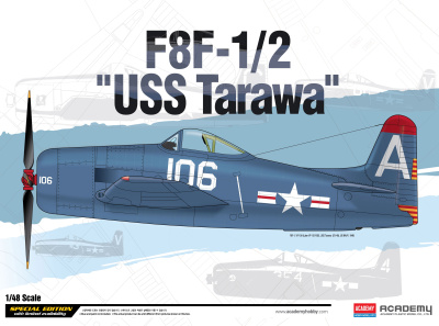 Model Kit letadlo 12313 - F8F-1/2 "USS Tarawa" LE: (1:48) - Academy