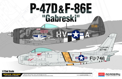 Model Kit letadlo 12530 - P-47D & F-86E "Gabreski" LE: (1:72) - Academy