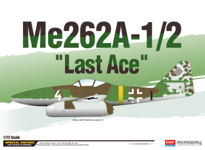 Model Kit letadlo 12542 - Me262A-1/2 "Last Ace" LE: (1:72) - Academy
