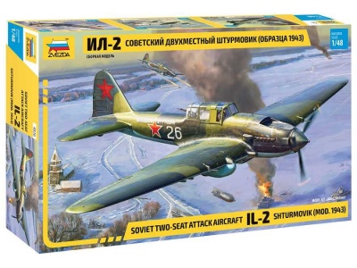 Model Kit letadlo - IL-2 Stormovik mod.1943 (1:48) - Zvezda