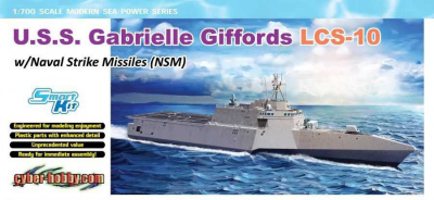 Model Kit loď 7147 - U.S.S. Gabrielle Giffords LCS-10 w/NSM (1:700) - Dragon