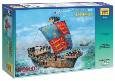Model Kit loď 9038 - English Medieval Ship Thomas (1:72) - Zvezda