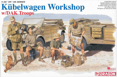 Model Kit military 6338 - Kubelwagen Workshop w/DAK Troops (1:35)