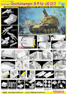 Model Kit military 6429 - Sd.Kfz.138/1 GESCHÜTZWAGEN 38 M für S.IG 33/2 (SMART KIT) (1:35)- Dragon