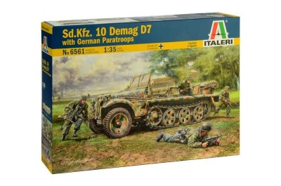 Model Kit military 6561 - Sd. Kfz. 10 Demag D7 with German Paratroops (1:35) - Italeri