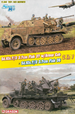 Model Kit military 6953 - (2 in 1) Sd.Kfz.7/2 3.7cm FlaK 37 w/Armor Cab or Sd.Kfz.7/2 3.7cm FlaK 36 (1:35) - Dragon