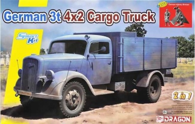 Model Kit military 6974 - GERMAN 3t 4X2 CARGO TRUCK (2 IN 1) (1:35) - Dragon