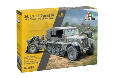 Model Kit military - Sd. Kfz. 10 Demag with Le. IG18 and Crew (1:35) - Italeri