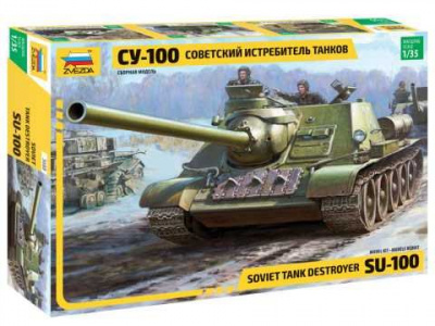 Model Kit tank 3688 - Soviet S.P.Gun SU-100 (new molds) (1:35) - Zvezda