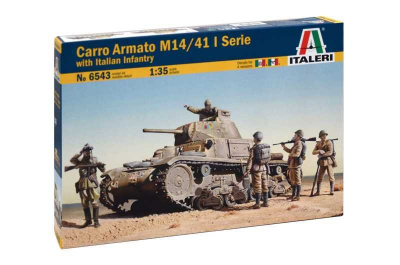 Model Kit tank 6543 - CARRO ARMATO M14/41 I SERIE with Italian Infantry (1:35)