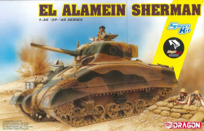 Model Kit tank 6617 - El Alamein Sherman (w/Magic Tracks) (SMART KIT) (1:35) - Dragon