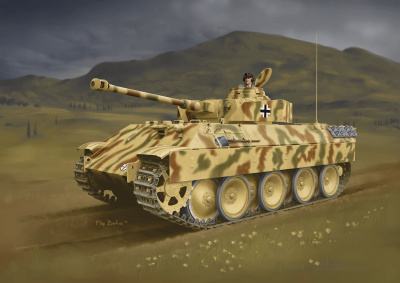 Model Kit tank 7508 - Berge-Panther mit aufgesetztem Pz.Kpfw.IV Turm als Befehlspanzer (1:72)