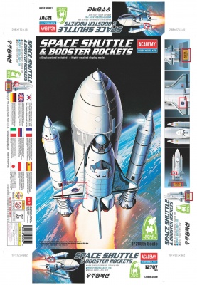 Model Kit vesmír 12707 - 1/288 SPACE SHUTTLE W/BOOSTER ROCKET MCP (1:288)