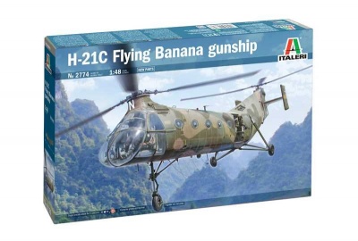 Model Kit vrtulník 2774 - H-21C Flying Banana GunShip (1:48) - Italeri