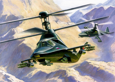 Model Kit vrtulník 7232 - Kamov KA-58 "Black Ghost" (1:72)