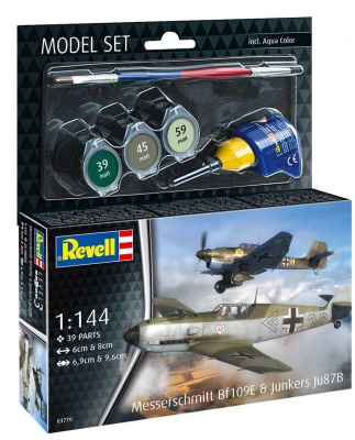 ModelSet letadlo 63770 - Messerschmitt Bf109E & Ju87B Stuka (1:144) - Revell
