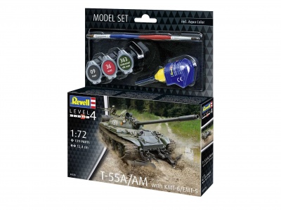 ModelSet military 63328 - T-55A/AM with KMT-6/EMT-5 Mine Plough (1:72) - Revell