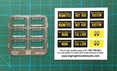 MOONEYES license plate frames + plates - Highlight Model Studio