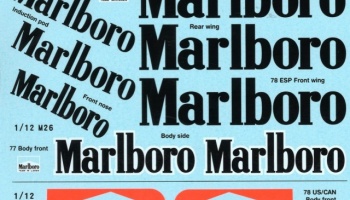 McLaren M26 Supplementary Decal 1/12 - MSM Creation