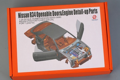 Nissan R34 Openable Door&Engine Detail-up Parts For T (24210) 1/24 - Hobby Design