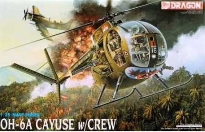 OH-6A CAYUSE w/CREW (1:35) Model Kit vrtulník 3310 - Dragon