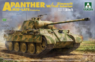 Panther A Mid-Late Production Zimmerit w/Full Interior 1:35 - Takom