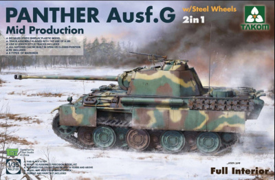 Panther Ausf. G Mid Production w/Steel Wheels Full interior kit 1:35 - Takom