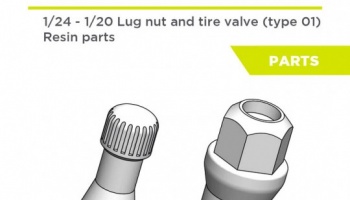 Classic wheel accesories - Lug nuts and tyre valves 1:24 - Decalcas