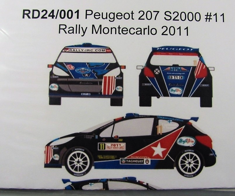 DECALS 1/43 REF 1904 PEUGEOT 207 S2000 MARTEL TOUR DE CORSE 2015 WRC RALLYE 
