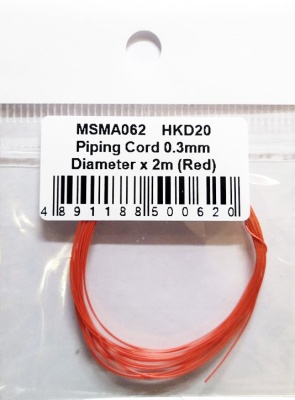 Piping Cord 0,3mm Diameter x 2m (Red) - MSM Creation