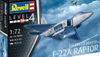 Lockheed Martin F-22A Raptor (1:72) Plastic ModelKit letadlo 03858 - Revell