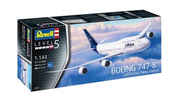 Plastic ModelKit letadlo 03891 - Boeing 747-8 Lufthansa "New Livery" (1:144) - Revell