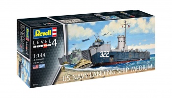 US Navy Landing Ship Medium (Bofors 40 mm gun) (1:144) Plastic Model Kit loď 05169 - Revell