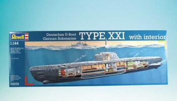Deutsches U-Boot Typ XXI mit Interieur (1:144) - revell