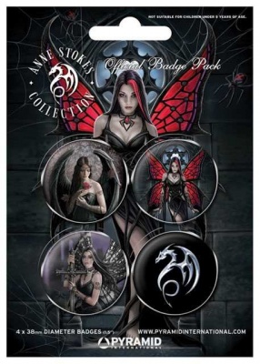 Placka set - Anne Stokes - Gothic - 4x38mm