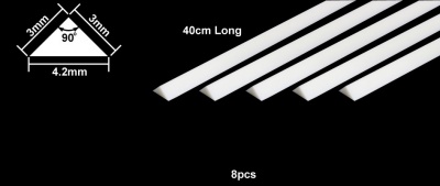 Plastic Beams 3mm Triangle (8pcs)  – Tamiya