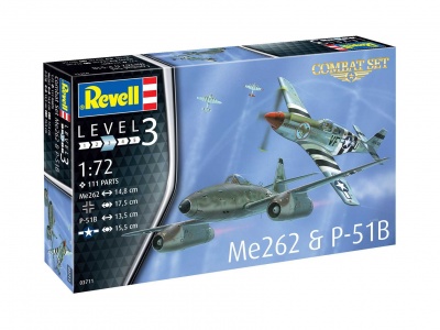 Plastic Modelkit letadla 03711 - Me262 & P-51B (1:72) - Revell