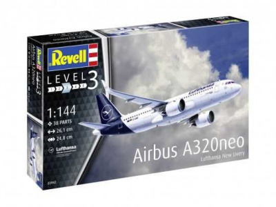 Plastic ModelKit letadlo 03942 - Airbus A320 Neo Lufthansa "New Livery" (1:144) - Revell