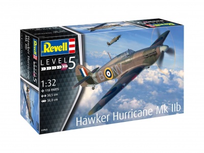 Plastic ModelKit letadlo 04968 - Hawker Hurricane Mk IIb (1:32) - Revell