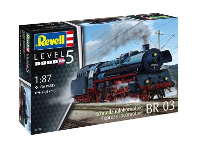 Plastic ModelKit lokomotiva 02166 - Standard express locomotive 03 class with tender (1:87) - Revell