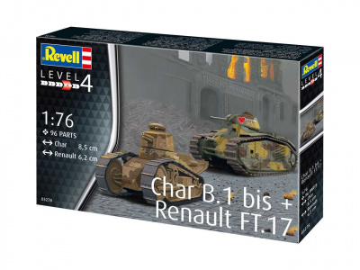 Plastic ModelKit military 03278 - Char B.1 bis & Renault FT.17 (1:76) - Italeri