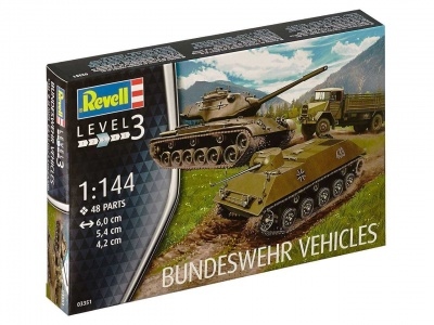 Plastic ModelKit military 03351 - Bundeswehr Vehicles M47 Patton & HS 30 & LKW 5t gl (Emma) (1:144) - Revell